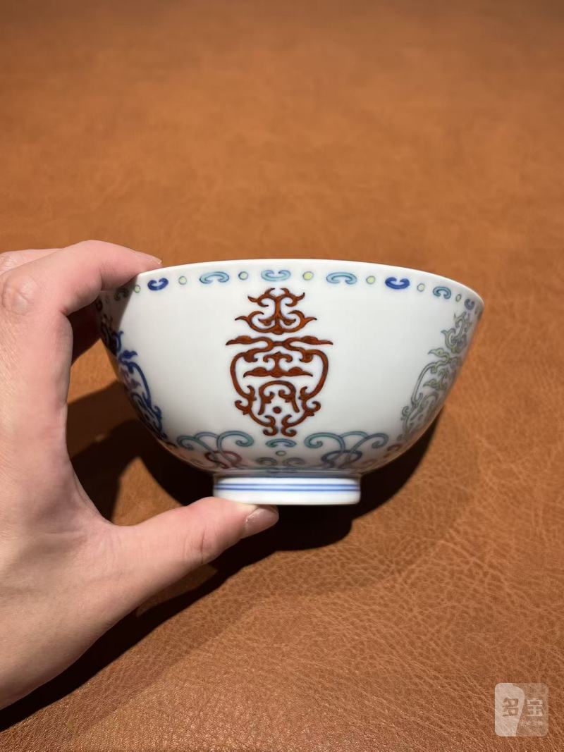 清雍正 斗彩寿字纹碗 - 图5